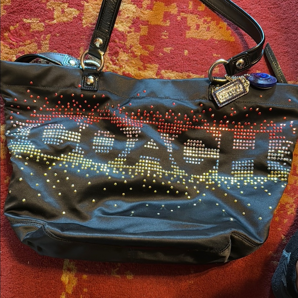 Coach Black and Red Tote Bag with Sleek Design